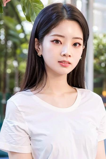 1girl,photo of dytwdahyun,((random shirt)),earrings,best quality,(detailed face:1.4),(looking at viewer:1.4),shiny skin,naughty face,beautiful random scenery background,best wallpaper,(sun lighting:1.2),((random perspective)),low angle,upper body,
 <lora:dahyun1-000008:0.7>