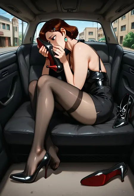 Girls sniff heels