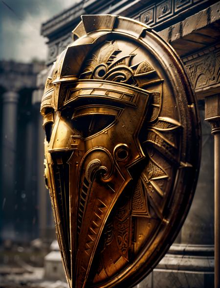 <lora:more_details:1.0>, <lora:fantrome_v3:0.7>,(intricate details:1.40), (hdr:1.50), (hyperdetailed:1.30), (cinematic shot:1.40), (vignette:1.10), (centered composition:1.25), (spartan helmet), (spartan sword), (spartan v shield), spartan logo flag,