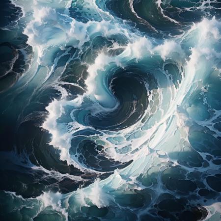 swirl Waves, blue theme, standing liquid