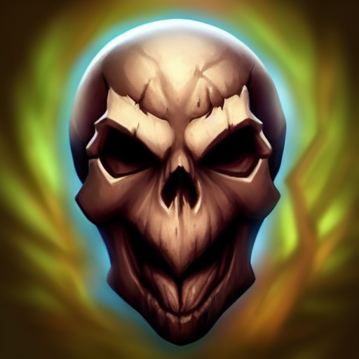 Awesome RPG icon of a screaming skull mask