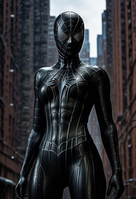score_9, score_8_up, score_7_up, best quality, realistic, masterpiece, beautiful detail, hyperrealistic, ((1girl, woman body, large breast)), amazing detailed full body portrait of a beautiful ulzzang girl, wearing a realistic and highly detailed black raimi spider-man suit , wears black spiderman mask, ((huge muscular girl)), professional model wears ultra - detailed black raimi spider - man suit, ultra - detailed and grained black raimi spiderman suit, suit covered entire body and hand, black spiderman gloves, wet, (standing), (full body), (dirty skin), close up, octane render, highly detailed, volumetric, dramatic lighting, (highest quality:1.1), (HDR:1.3), (top quality, best quality), realistic, high definition,