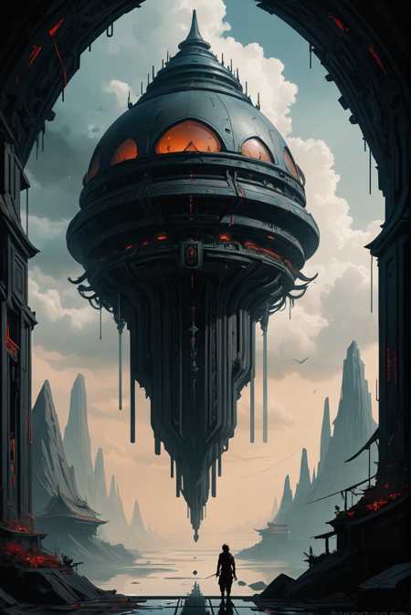 finely detailed scifi digital painting