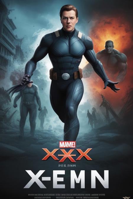 film poster, X-men, animated style,