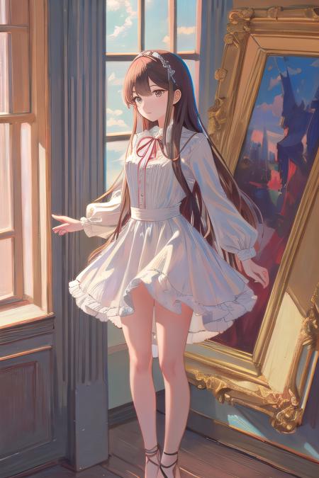 (masterpiece:1.6), (best quality:1.3), (intricate details, chromatic aberration), (1girl), Standing, looking at another, dynamic angle