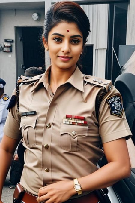 1 girl, beautiful, masterpiece, hyper realistic, detailed, <lora:Indian Police Uniform by Stable Yogi:1> Indian police uniform