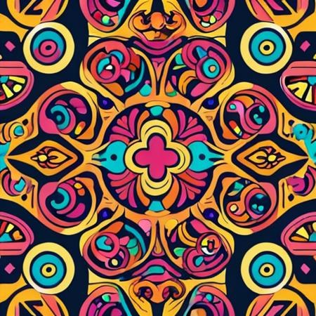 sympattern, vibrant colorful doodle alien wallpaper, symbolic patterns