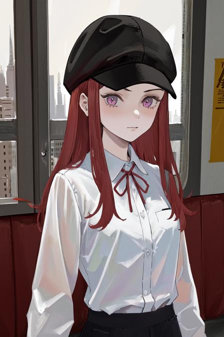 masterpiece, best quality, highres, 1girl cabbie hat <lora:helga_no_outfit:1> white shirt