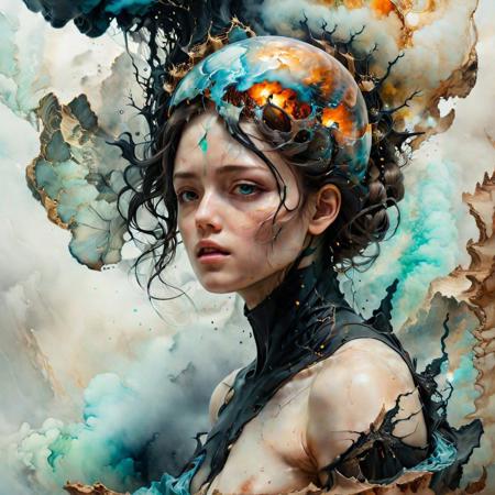 the attempt to awaken hidden mysterious energy by Conrad Roset, Brandon Kidwell, Andreas Lie, Dan Mountford, Agnes Cecile, Jeremy Mann, oil and ink canvas, fine art, super dramatic light, amazing depth, hyperdetailed, iridescent water, misty clouds with intense electric energy, masterwork by head of prompt engineering <lora:add-detail-xl:1.3>  <lora:hyperkraximalism:0.25>