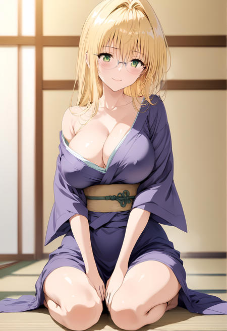 tearju lunatique, blonde hair, green eyes, long hair, hair intakes, bangs