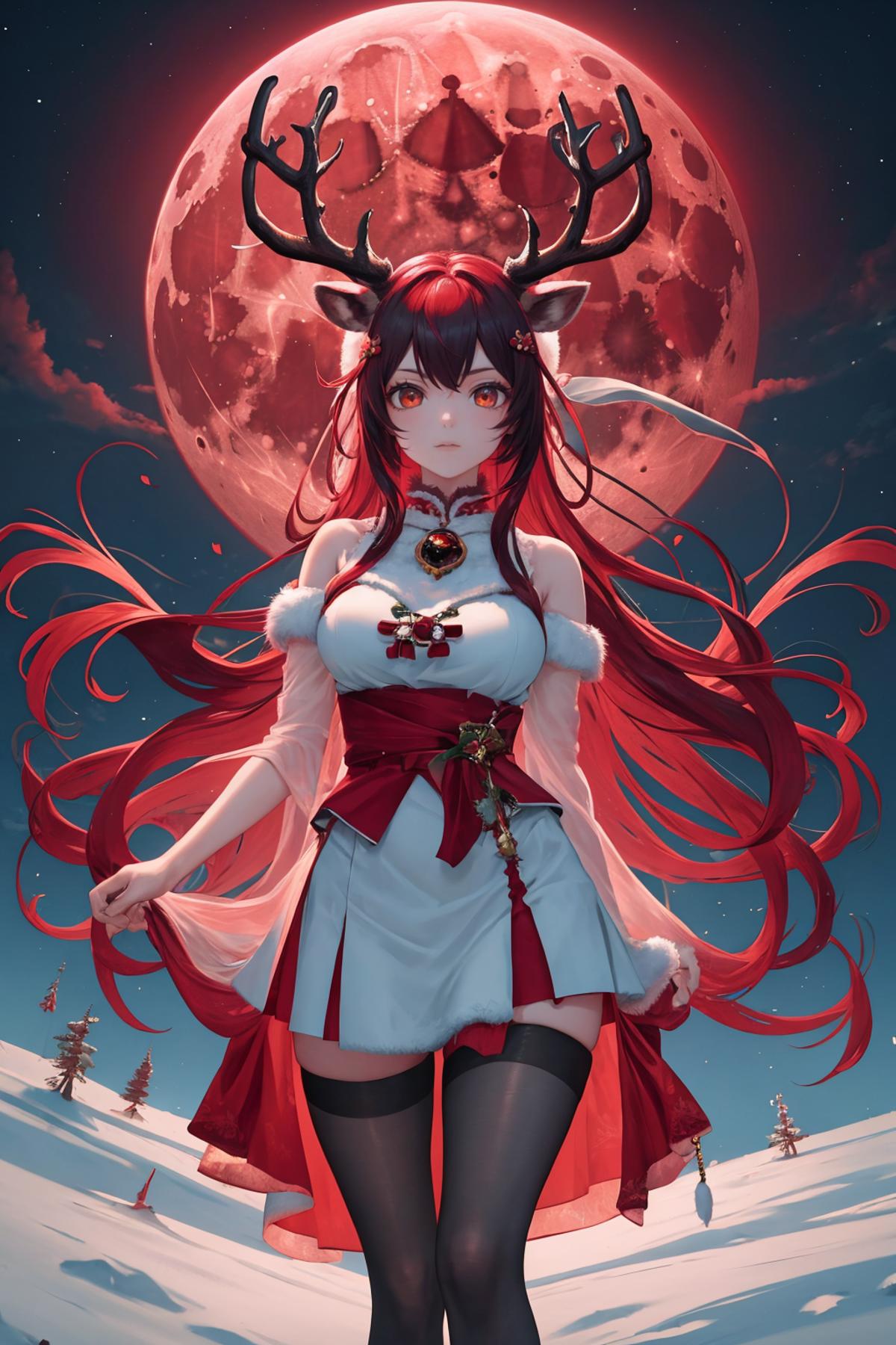 Red Moon Reindeer (Style/Concept) LoRA image by richyrich515