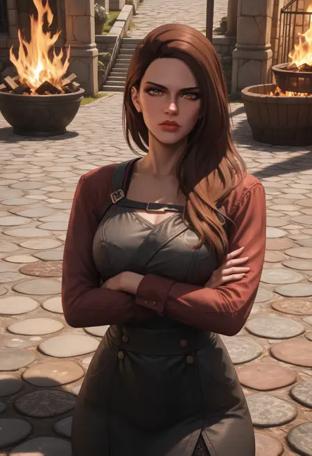 Adrianne Avenicci, blacksmith of Whiterun (Skyrim), LoRA, PonyXL