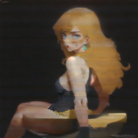 (pixel art:1.1), best quality, megami magazine,  upper body, breast focus, solo, close-up, from adove,
mature female,   blonde hair, bangs, (wavy hair:1.2), long hair, blue eyes, red lips, earrings, cleavage, white bra, looking to the side:1.4), [angry:scared:0.6], sitting, chair, bound arms, rope, (hostage), (looking away,  restrained, arms behind back, sweat, dark room, black background, final fight, silhouette, backlighting, 
 scanlines,  <lora:scanline_v03:2>  <lora:flat:1>   <lora:silhouette_v10:1>