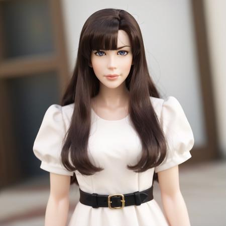 (ohwx woman)   <lora:LivTyler:1> in white dress, plastic Anime Figure Adult Collection Model Doll Toys