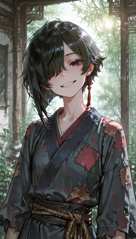 Chinese wuxia patchwork clothes