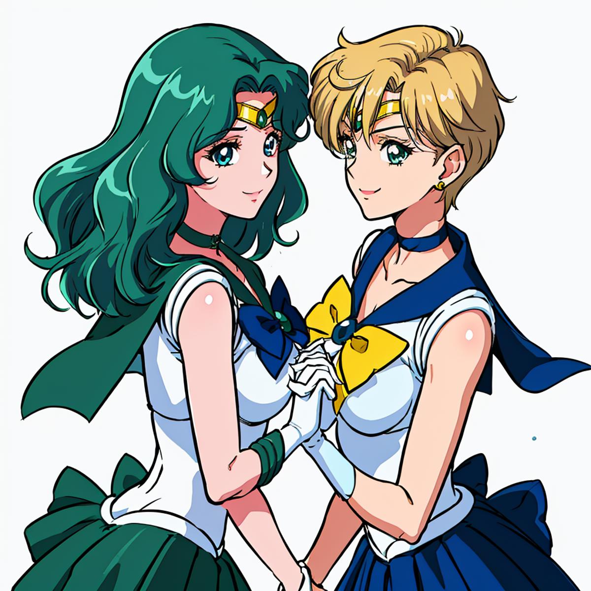 Haruka Tenou and Michiru Kaiou ( Sailor Uranus and Sailor Neptune Fanart ) - Sailor Moon image by jibunsagasinotabi