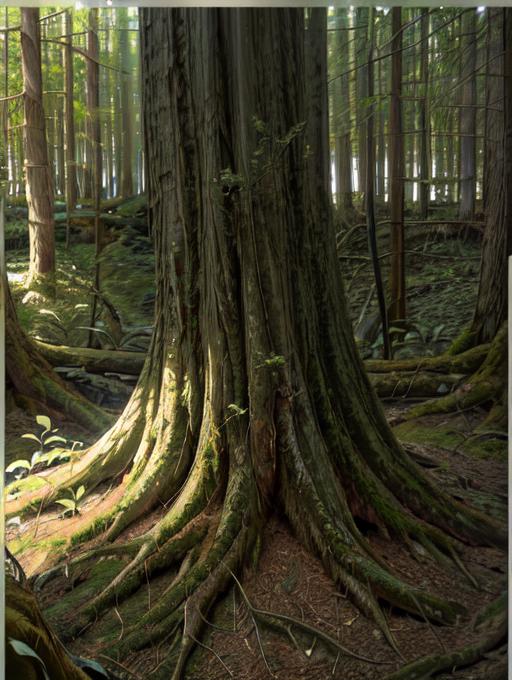 Background - Old Growth Forests of Vancouver image by MerrowDreamer