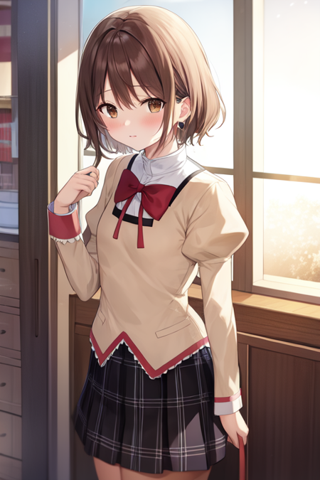 mitakihara school uniform red bow