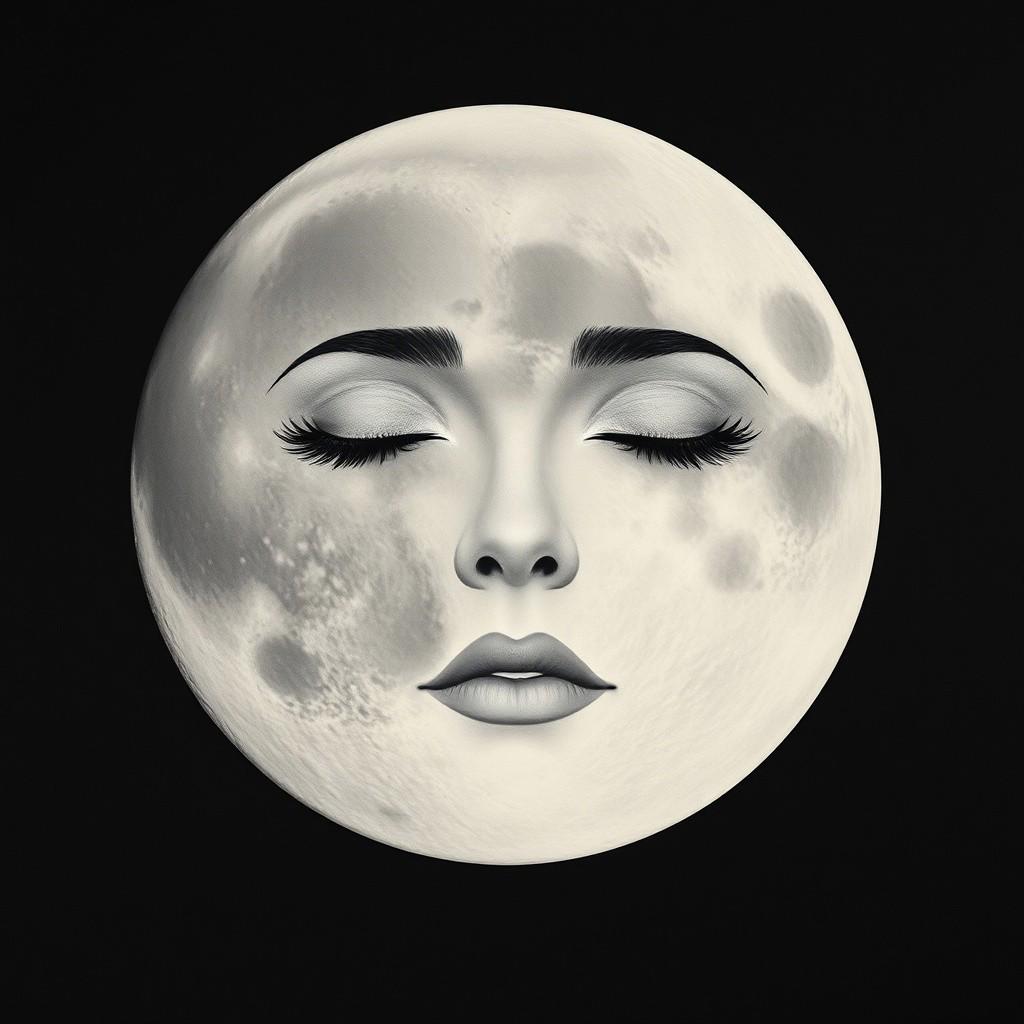 Moon with face of a woman