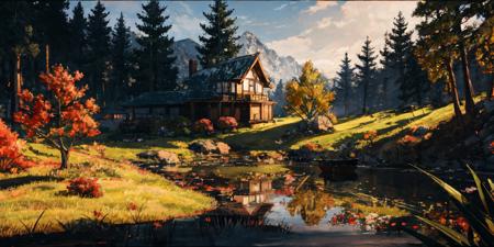 (masterpiece:1.2), best quality,fantasy,
scenery, no humans, tree, letterboxed, outdoors, bare tree, grass, lantern, black border, nature, artist name, forest
 <lora:UE_20230717224732-000003:0.6>