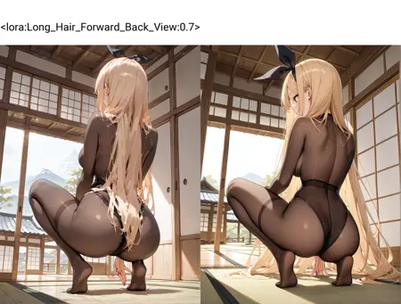 Long Hair Forward (Back View)