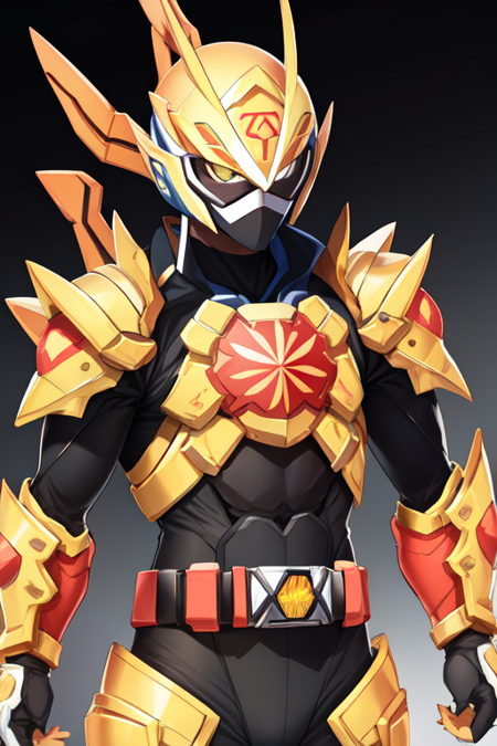 ninja, energy drink, yellow armor, helmet, tokusatsu, belt, solo