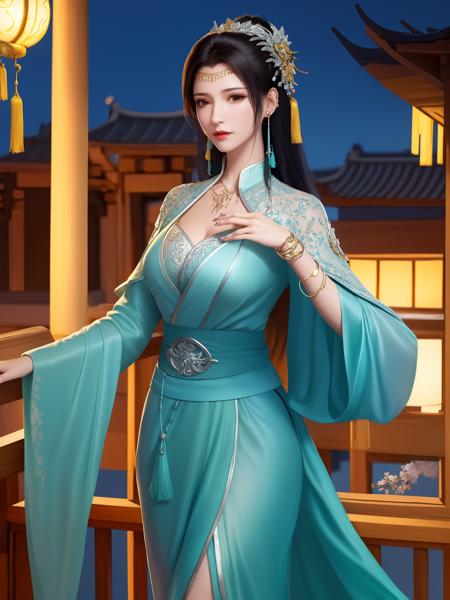 <lora:DPCQyunyunCF_20230801181044:0.75>,1girl, mature female, night, cityscape, looking at viewer, jewelry, long hair, hair ornament, dress, chinese clothes, earrings, necklace, low ponytail, sash,cowboy shot, tassel earrings, forehead jewel,belt,capelet, shirt,armor, shoulder armor, trim,long sleeves, open jacket,