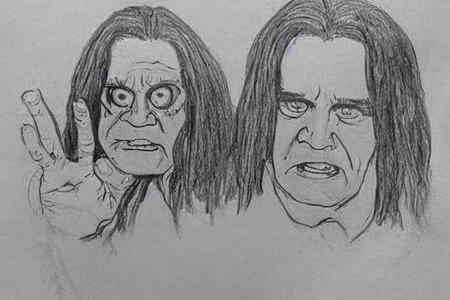 drawing of Ozzy Osbourne    getting caught in a lie  , art by sketchpad