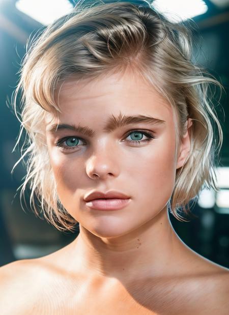 portrait of skswoman, frightened , wearing suit , with light blonde A-line haircut , background farm epic (photo, studio lighting, hard light, sony a7, 50 mm, matte skin, pores, colors, hyperdetailed, hyperrealistic), <lyco:Erika Eleniak:1.3>