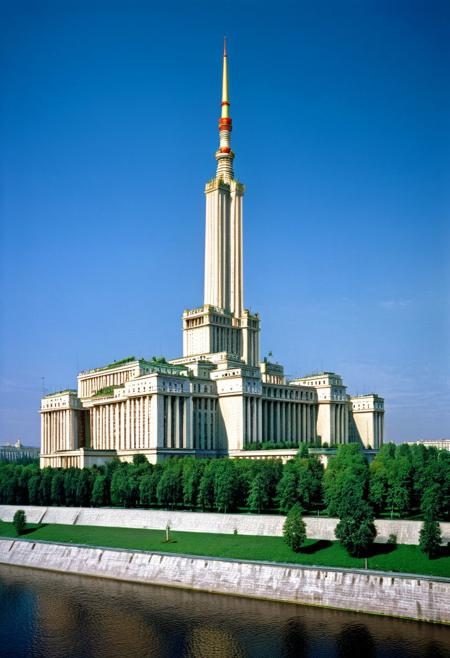 Palace of Soviets in Moscow 1940. Project by Architect Iofan. High quality color photography.