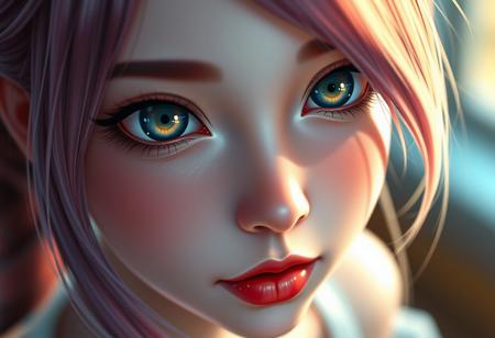 3D,hyperrealistic digital painting, cute by Jeremiah Ketner, by Charlie Bowater, face by Stanley Artgerm, digital painting by Thomas Saliot, sexy by J. Scott Campbell, colorful by Natalia Rak, character by Lois van Baarle, shallow depth of field, realistic anime, lifelike anime girl, closeup on cute face and body, eyes, lips, light and shadows on face, incredibly detailed, fantasy