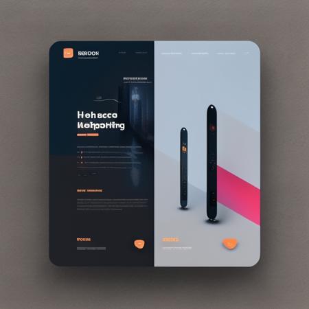 WEBUI design of a landing page for a design company website, UI, UX, Sleek design, Modern, Very detailed, Complimentary colors, 8K