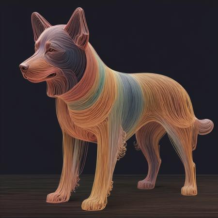 A dog composed of colored lines, <lora:xd_1:0.3>,maerjisi,