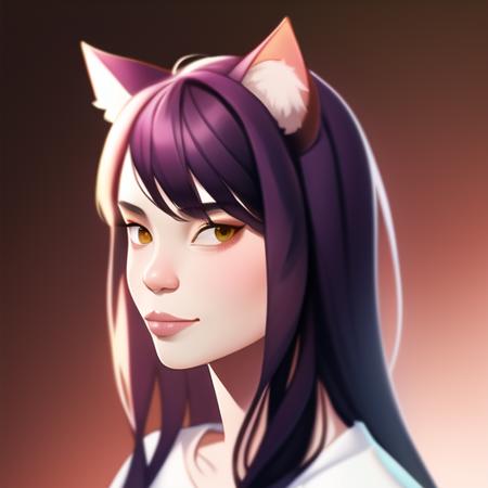 a portrait of a neko girl,gradient_background