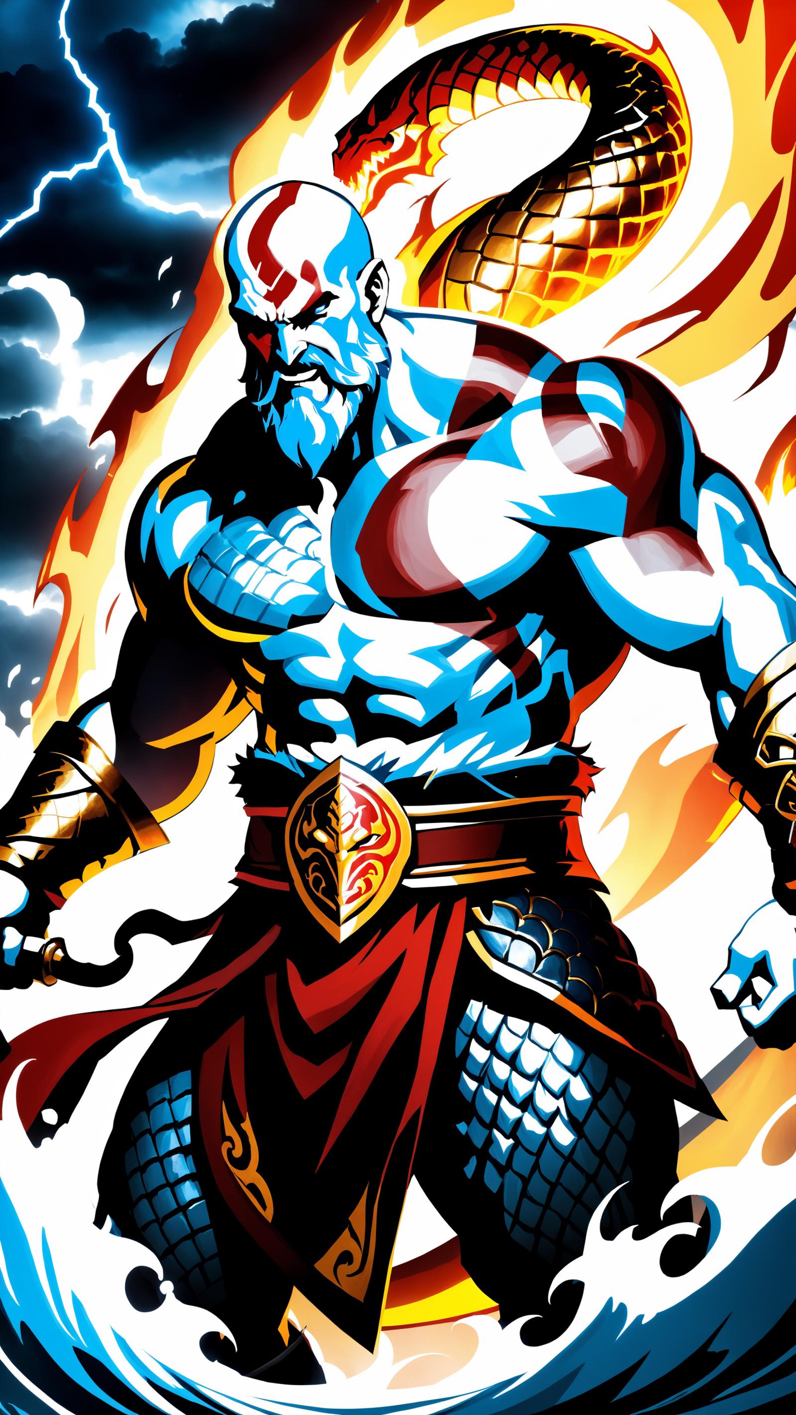 Blue and Red Thor Cartoon Image