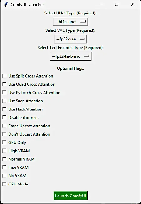 Easy Comfy UI Launch Tool