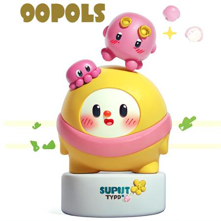 <lora:QmengIP:0.8>,qmengip,(((DanbooruTAG/animals_types_))), color, composition - art style,QmengIP,a yellow toy with a pink octopus on top of it's head and a white plate with donuts in the background, Dom Qwek, a pastel, lowbrow, features intricate detail,kirby, blush, food, black eyes, white background, standing, no humans, simple background, open mouth, crossover, sparkling eyes, full body, looking at viewer, on head