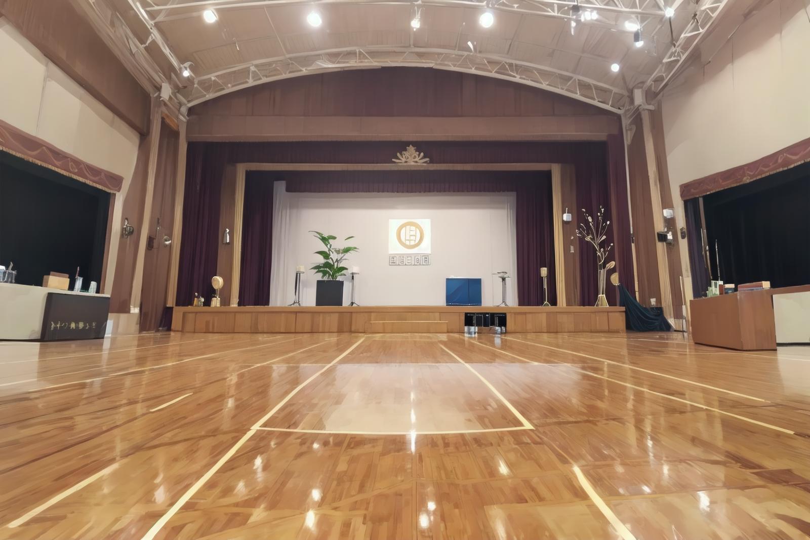 体育館 Japanese school gymnasium SD15 image by swingwings