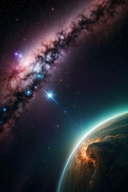 A stunning sci-fi illustration of a futuristic starship soaring through a vibrant nebula. The ship is adorned with glowing, metallic accents and emits a trail of colorful energy. The nebula is a swirling mass of cosmic gases, displaying a mesmerizing array of blues, purples, and pinks. The overall atmosphere of the image is one of wonder and exploration, with a sense of the unknown awaiting just beyond the stars.