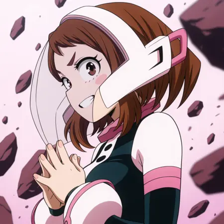 Uraraka Ochako with Helmet - My Hero Academia | Illustrious