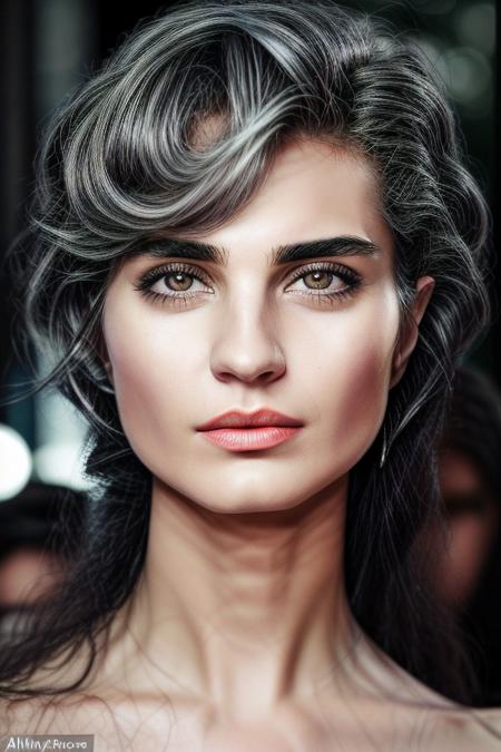 a photo of platinum blonde (((medidum body))) of (TubaBuyukustun01), perfect face, ((very long hair, afro perm hair)), green ((hazel eyes)), pink skin, white skin, vamp makeup, as a movie star in a (movie premiere), premiere gala, (near a movie theatre), natural skin texture,  necklace, round collar, lace, white bodycon outfit, bare shoulders, tele lens, 4k textures, soft cinematic light, adobe lightroom, photolab, hdr, intricate, elegant, highly detailed, sharp focus, ((((cinematic look)))), soothing tones, insane details, intricate details, hyperdetailed, low contrast, soft cinematic light, exposure blend, hdr, faded, huge lens, (paparazzi in background), (painted lips:1.1), ((looking at viewer)), <lora:TubaBuyukustun01-000005:1> ,  <lora:more_details:1>