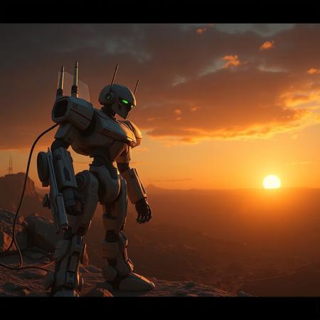 Sunset in robot world