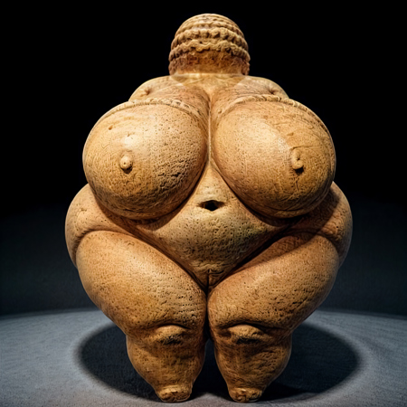 statue, obese woman, large breast