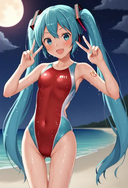Competition swimsuit (tsuchimiya style) Pony SDXL