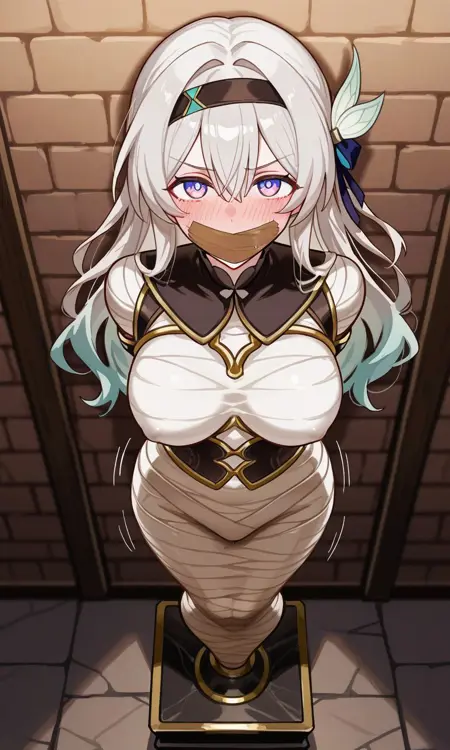 Pedestal mummy. 台座ミイラ拘束。战利品木乃伊。