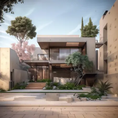 Modern square-shaped villa