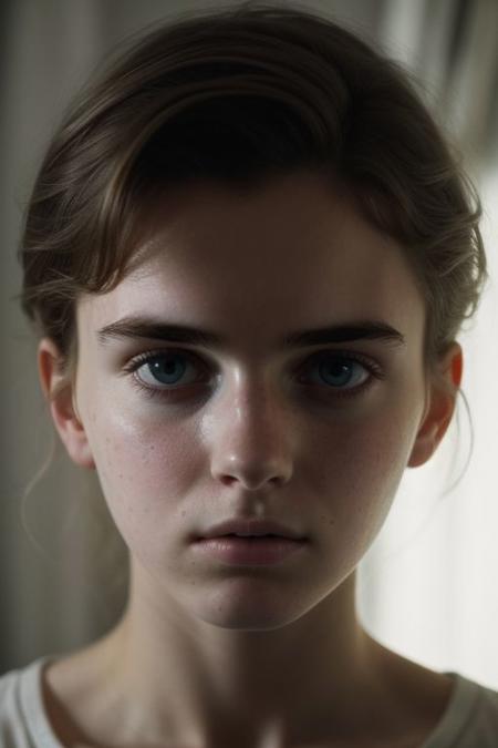 The most beautiful girl in the World, 24 years old, closeup, curious facial expression, photo in the style of Alessio Albi, cinematic composition, cinematic lighting
