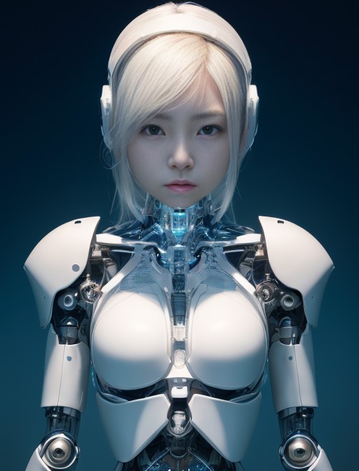 (japanese girl:1.5),complex 3d render ultra detailed of a beautiful porcelain profile woman android face, cyborg, robotic ...