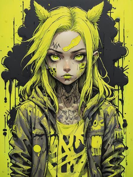 conrtneo, detailed cartoon, neon yellow sss, atmospheric, <lora:- SDXL - conrtneo _neon-concrete _V1.0:1>