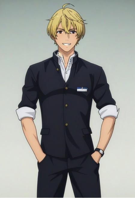 Makoto Shibe blonde hair brown eyes